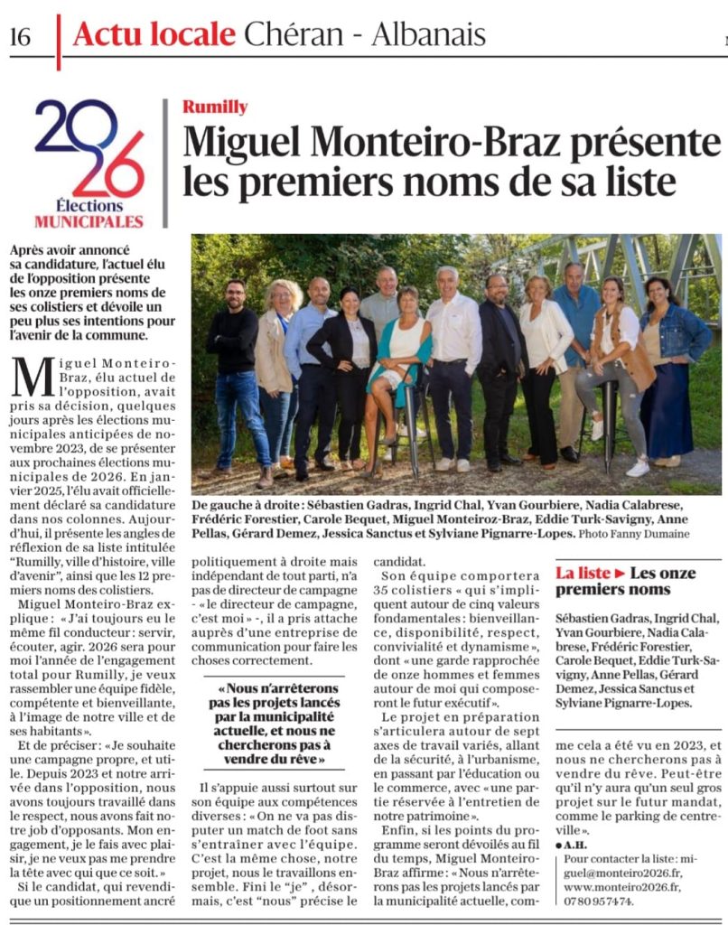 Dauphiné Libéré - Article novembre 2025